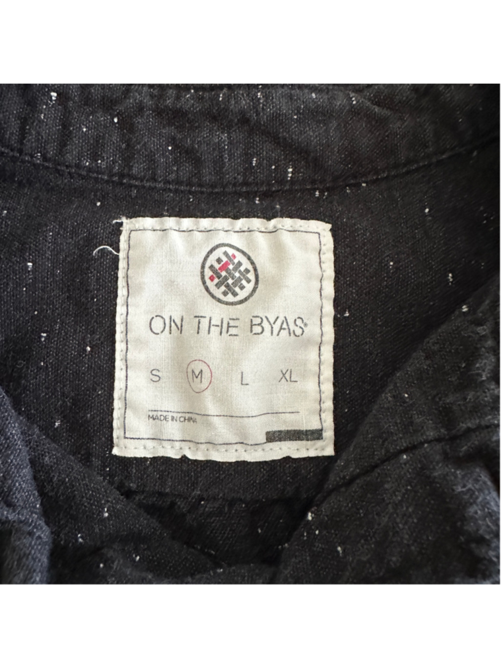 On The Byas Shirt Mens M Black Floral Button Up Cotton Streetwear - Picture 2 of 9